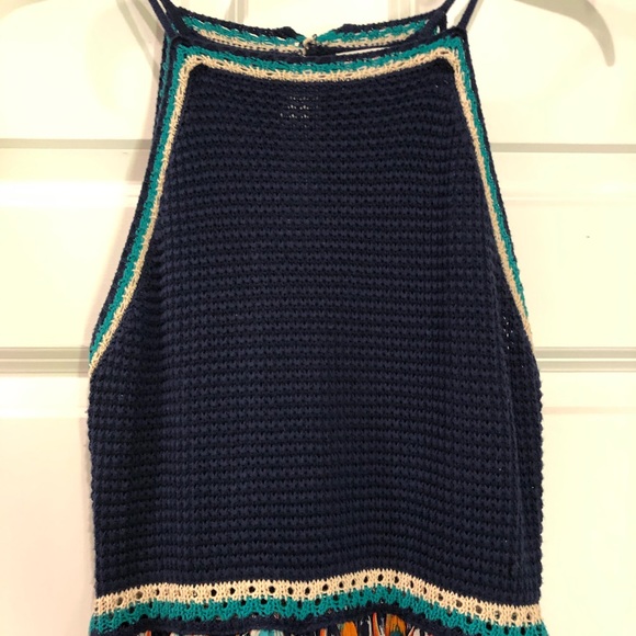 Crochet Top / Colorful Arrow Printed Maxi Dress - Picture 5 of 8